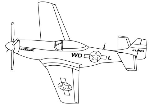 P 51 Mustang Coloring Page